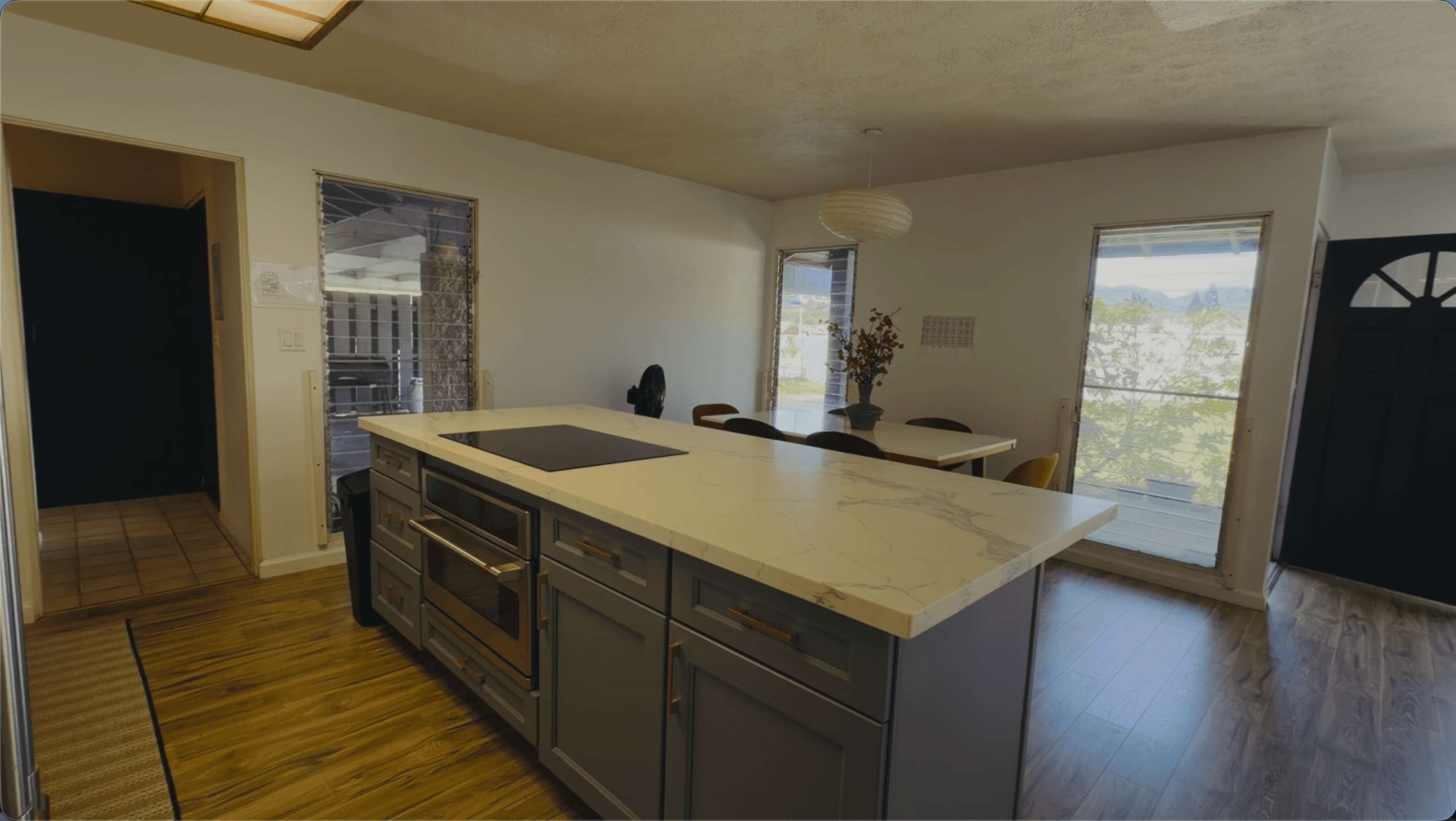 The kitchen island at midday