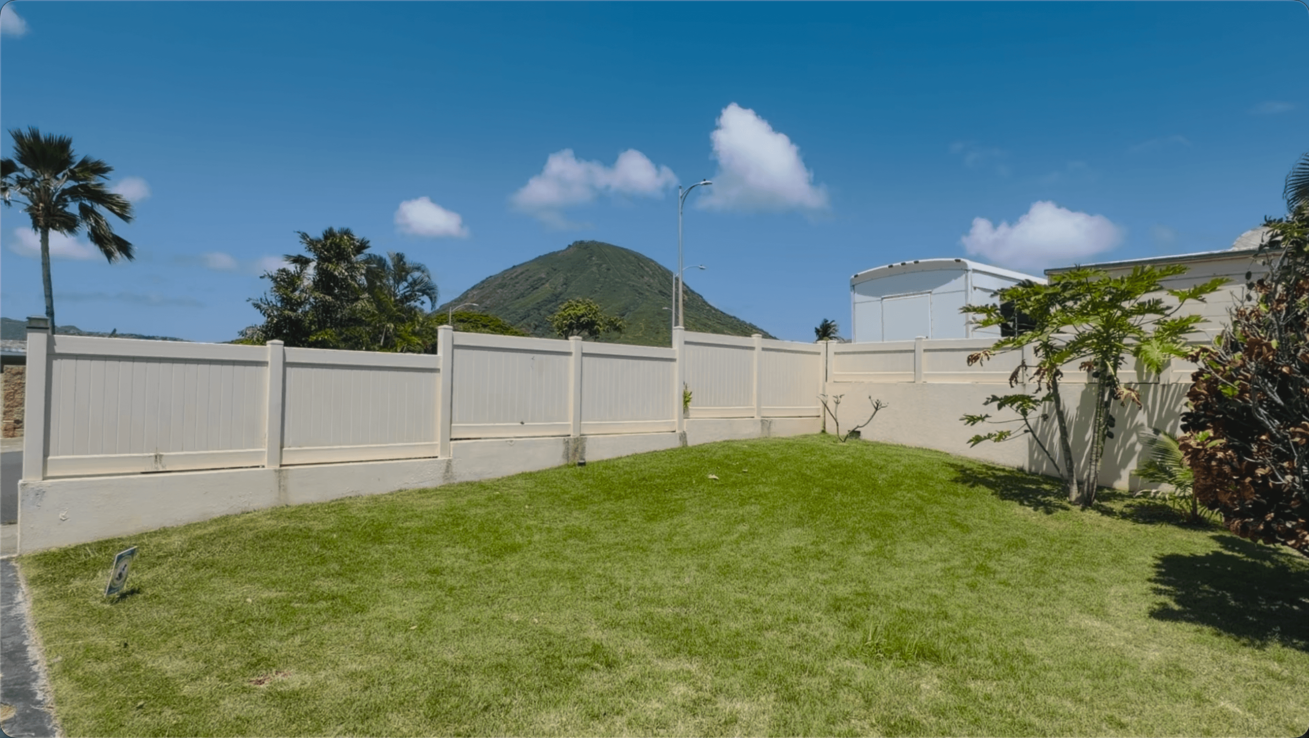 Koko Head crater seen from the home's back lawn